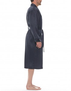 Zijden Kamerjas Majestic Sterling Polkadot 2