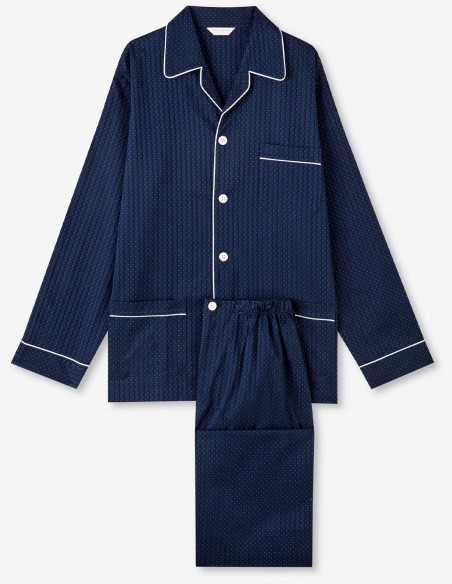 Classic Fit Heren Pyjama Royal 40 Derek Rose Classic Fit Heren Pyjama Royal 40 Derek Rose