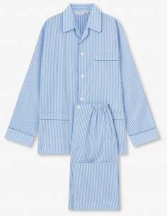 Classic Fit Heren Pyjama James Cotton Blue Derek Rose