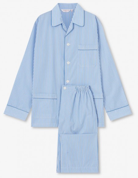 Classic Fit Heren Pyjama James Cotton Blue Derek Rose