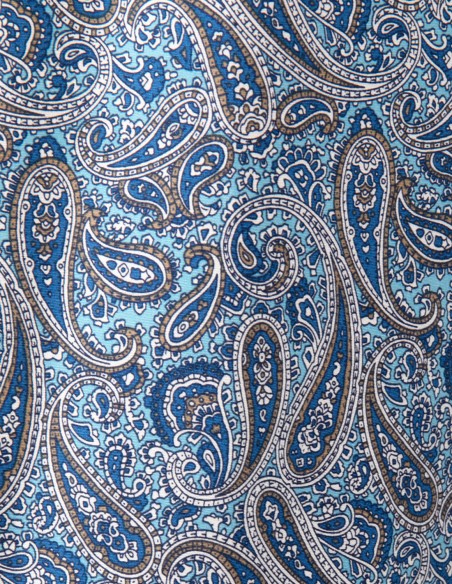 Dunne Katoenen Kamerjas Paisley Design Blauw Dunne Katoenen Kamerjas Paisley Design Blauw